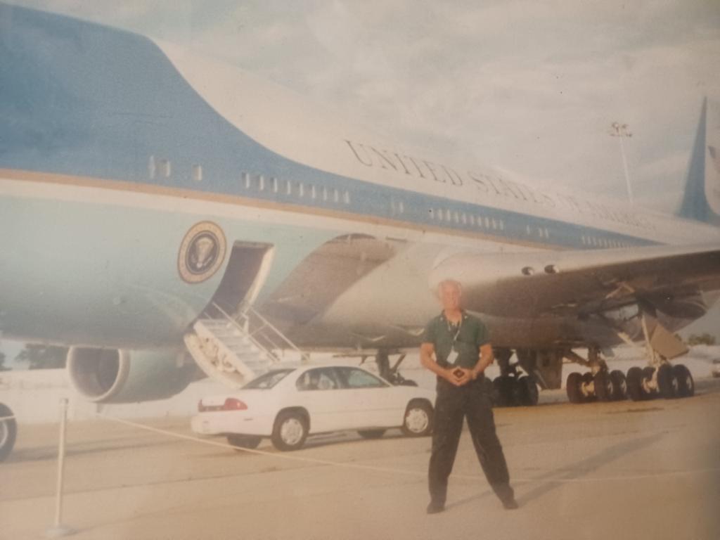 Russell Protentis September 2000 at JFK Airport protecting Air Force One
